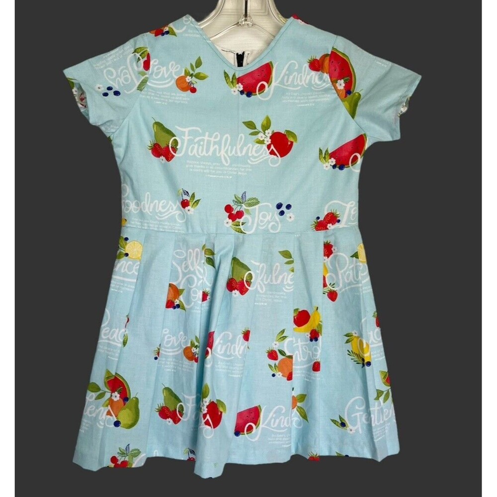 NEW Girls Dress Shorts Sleeves Dress 12/18 Months multifruit print - Picture 13 of 13